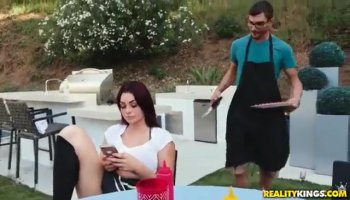 Abigail got deep hard cock in her tight pussy